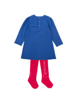 VESTIDO LAZOS AZUL ELECTRICO CON LEOTARDOS