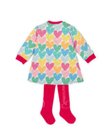 VESTIDO CORAZONES MULTICOLOR CON LEOTARDOS
