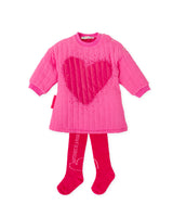 VESTIDO CORAZÓN FRESA CON LEOTARDOS