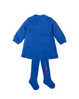 VESTIDO ICONOS AZUL ELECTRICO CON LEOTARDOS