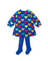 VESTIDO CORAZONES AZUL ELÉCTRICO CON LEOTARDOS