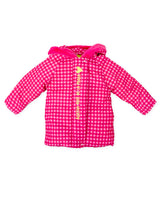 PARKA CAPUCHA CUADROS FUCSIA