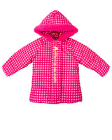 PARKA CAPUCHA CUADROS FUCSIA