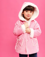 CHAQUETÓN INTERIOR BORREGUITO FRESA NIÑA