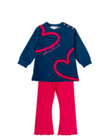 CONJUNTO SUDADERA ÍNDIGO Y LEGGINS FUCSIA