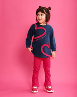 CONJUNTO SUDADERA ÍNDIGO Y LEGGINS FUCSIA