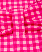 CONJUNTO GORRO Y BUFANDA CUADROS FUCSIA