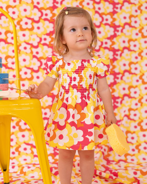 VESTIDO FLORES MULTICOLOR NIÑA