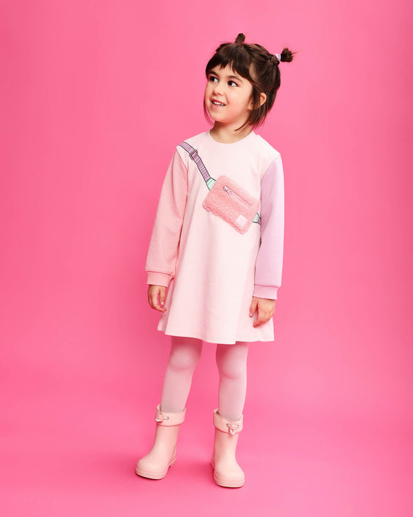 VESTIDO RIÑONERA ROSA CON LEOTARDOS