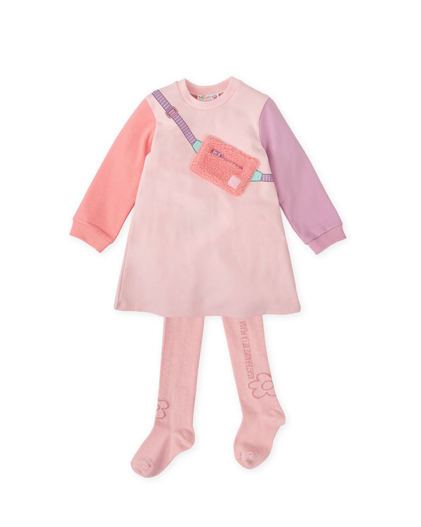 VESTIDO RIÑONERA ROSA CON LEOTARDOS