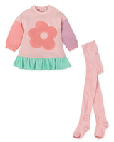VESTIDO FLOR ROSA CON LEOTARDOS