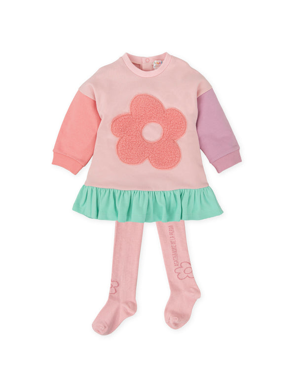 VESTIDO FLOR ROSA CON LEOTARDOS