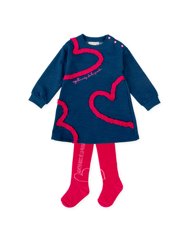 VESTIDO INDIGO CON LEOTARDOS