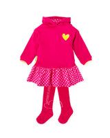 VESTIDO CON CAPUCHA FUXIA CON LEOTARDOS