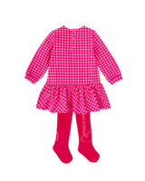 VESTIDO CUADROS FUXCIA CON LEOTARDOS