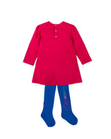 VESTIDO LAZOS  FUCSIA CON LEOTARDOS