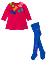 VESTIDO LAZOS  FUCSIA CON LEOTARDOS