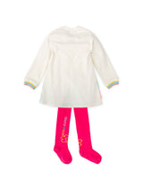 VESTIDO ICONOS BLANCO CON LEOTARDOS