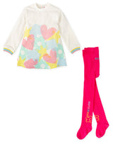 VESTIDO ICONOS BLANCO CON LEOTARDOS