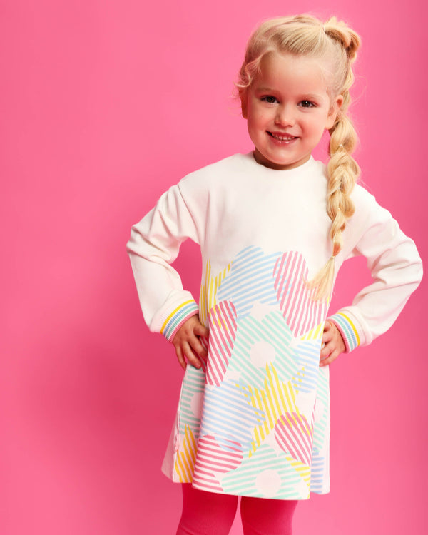 VESTIDO ICONOS BLANCO CON LEOTARDOS