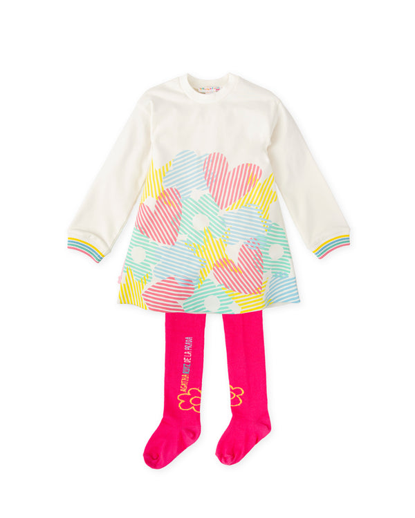 VESTIDO ICONOS BLANCO CON LEOTARDOS