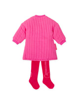 VESTIDO CORAZÓN FRESA CON LEOTARDOS