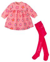 VESTIDO FLORES ROSA CON LEOTARDOS