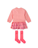 VESTIDO FLORES ROSA CON CALCETINES