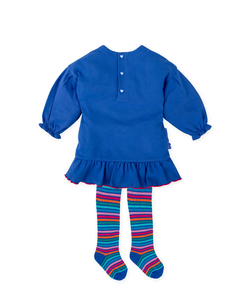 VESTIDO CORAZÓN AZUL ELECTRICO CON LEOTARDOS 