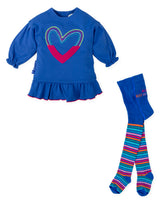 VESTIDO CORAZÓN AZUL ELECTRICO CON LEOTARDOS 