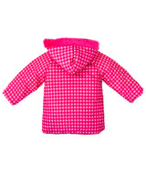 PARKA CAPUCHA CUADROS FUCSIA