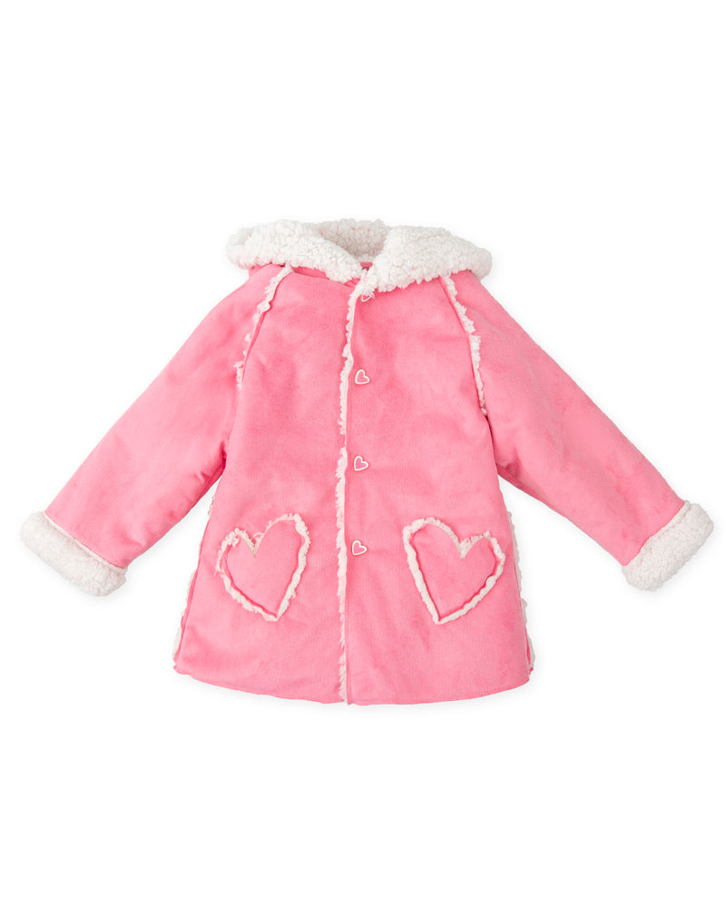 CHAQUETÓN INTERIOR BORREGUITO FRESA NIÑA