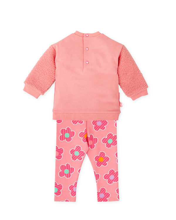 CONJUNTO SUDADERA Y LEGGINS FLORES ROSA