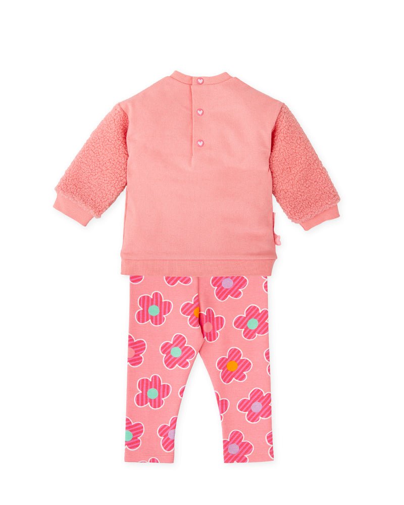 CONJUNTO SUDADERA Y LEGGINS FLORES ROSA