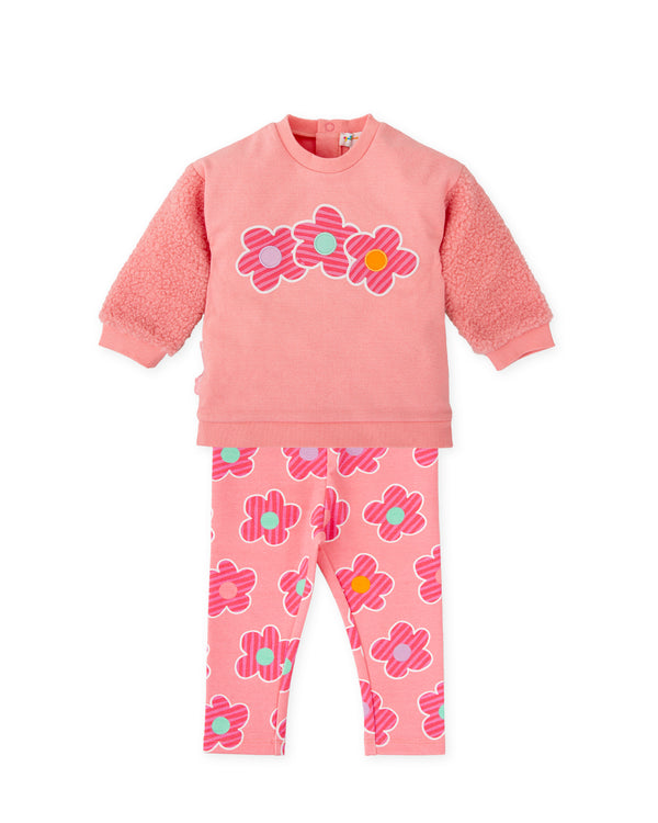 CONJUNTO SUDADERA Y LEGGINS FLORES ROSA