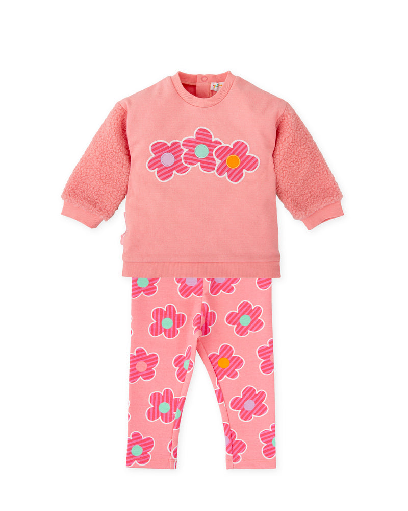 CONJUNTO SUDADERA Y LEGGINS FLORES ROSA