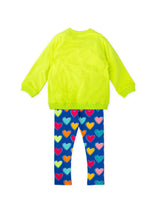 CONJUNTO SUDADERA LIMA Y LEGGINS CORAZONES 