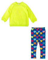 CONJUNTO SUDADERA LIMA Y LEGGINS CORAZONES 