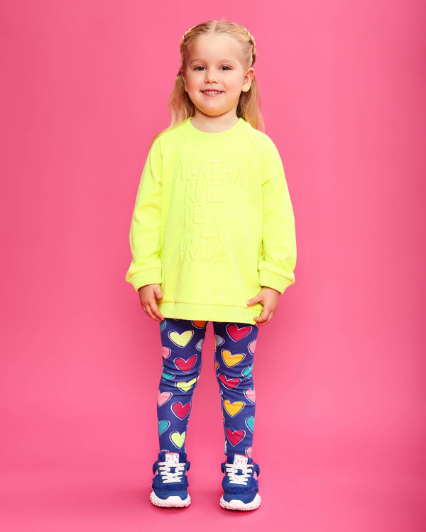 CONJUNTO SUDADERA LIMA Y LEGGINS CORAZONES 