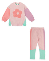CONJUNTO SUDADERA FLOR Y LEGGINS ROSA