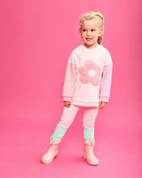 CONJUNTO SUDADERA FLOR Y LEGGINS ROSA