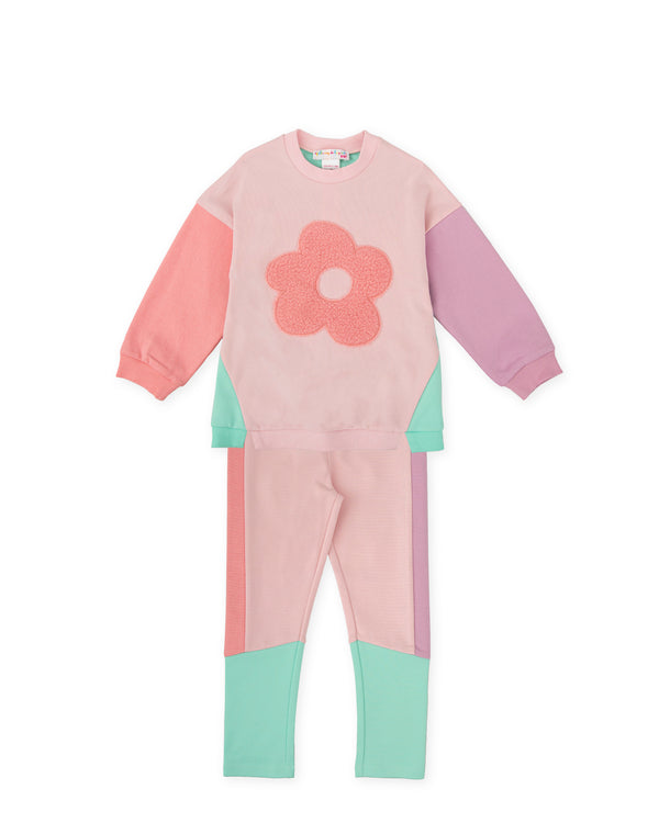 CONJUNTO SUDADERA FLOR Y LEGGINS ROSA