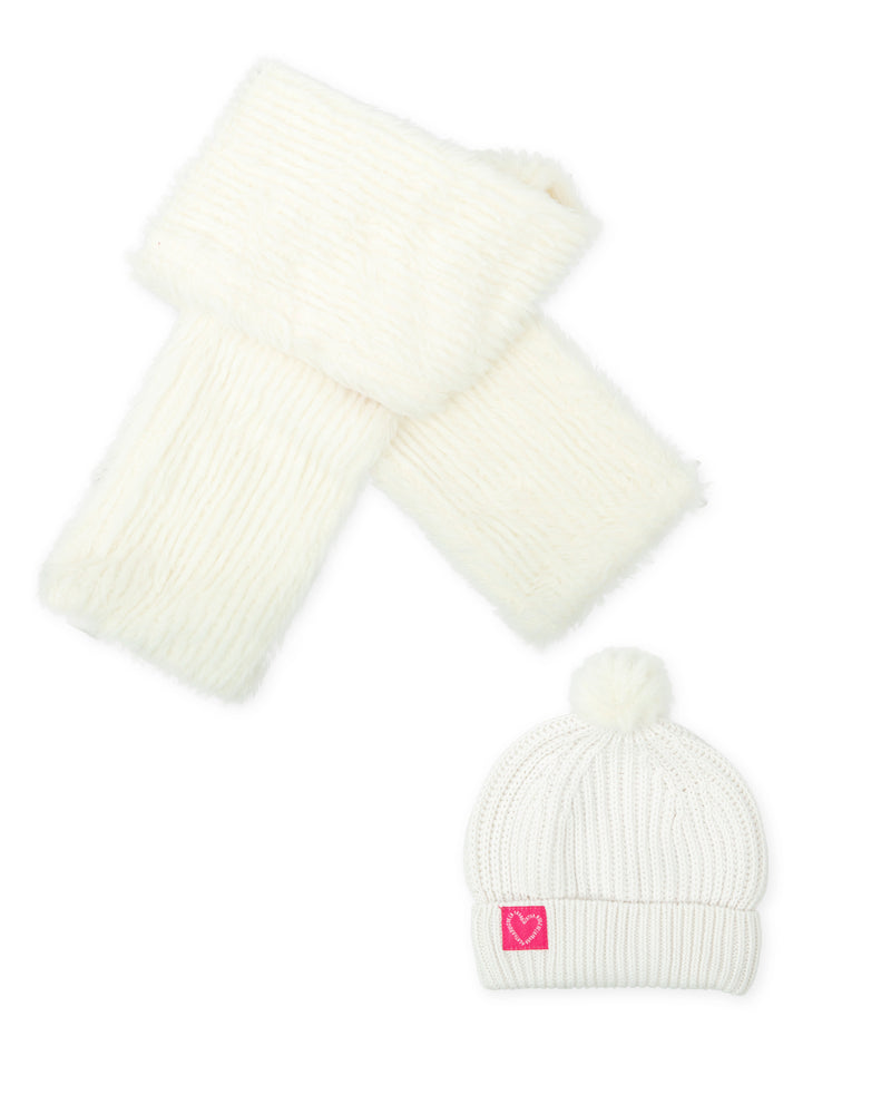 CONJUNTO GORRO Y BUFANDA BLANCO QUÍMICO