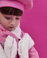 CONJUNTO BOINA Y BUFANDA FRESA NIÑA