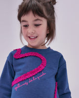 CONJUNTO SUDADERA ÍNDIGO Y LEGGINS FUCSIA
